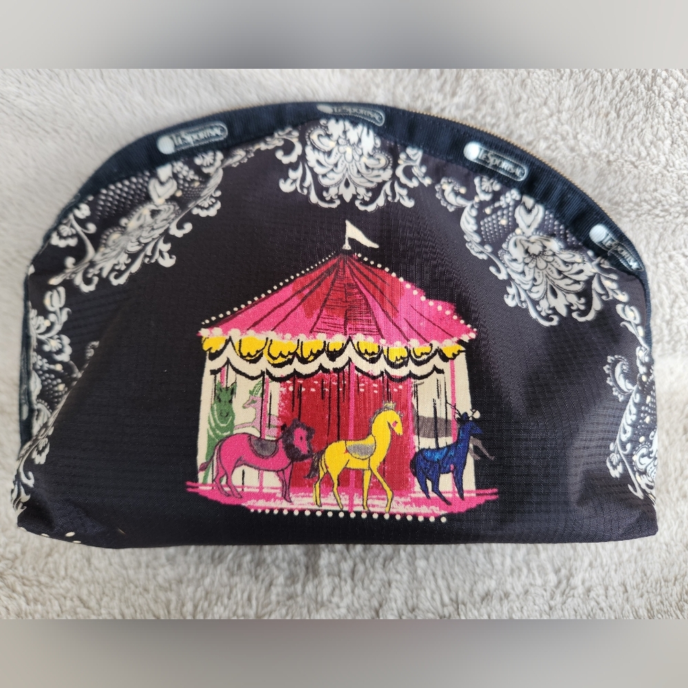 Vintage LeSportsac Half Moon Cosmetic Bag